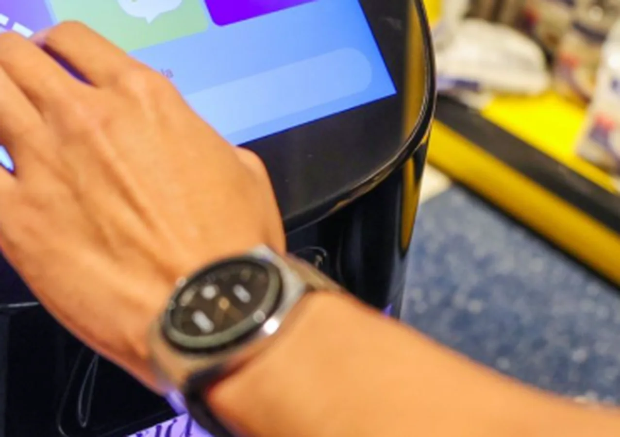 Person interacting with a touch interface on a device